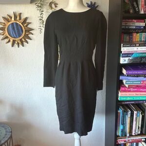 Liz Claiborne Size 8 Black sheath dress Vintage 80s/90s
